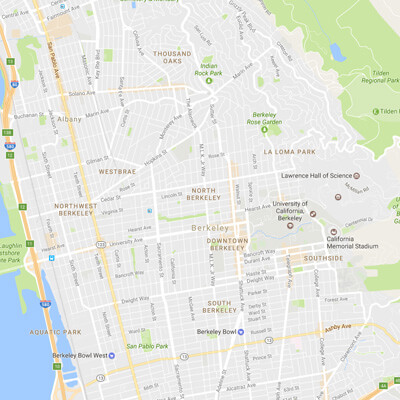 Berkeley Map of Tutoring Area Covered by AJ Tutoring