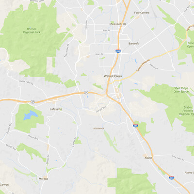 Tutors Near Me Walnut Creek Map of Tutoring Area Covered by AJ Tutoring