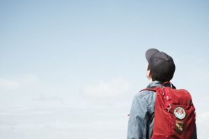 Boy looking at sky