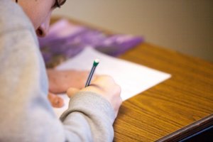 Student working