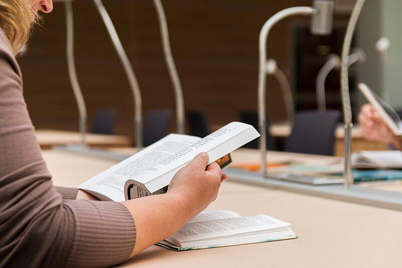 Person reading book